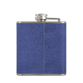 レザーフェイクネイビーブルー卒業ギフト フラスク (裏面)