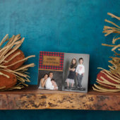 レザーフェイクバッファロープレイドクリスマスフォトコラージュ フォトプラーク (側面)