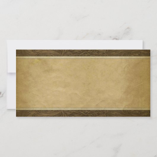 レザーフェイクパーチメント写真悔やみや弔慰ありがとう サンキューカード (裏面)