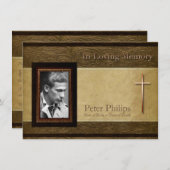 レザーフェイクパーチメントC写真追悼法会 招待状 (正面/裏面)