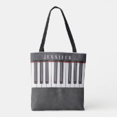 レザーフェイクピアノ音楽のトートバッグ トートバッグ (裏面)