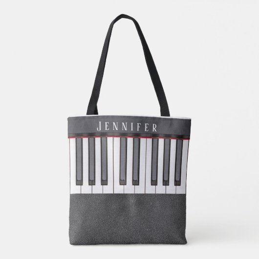 レザーフェイクピアノ音楽のトートバッグ トートバッグ (裏面)