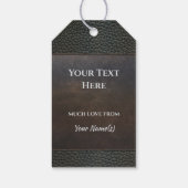 レザーフェイクブラウンブルーグランジグレーギフトラベル ギフトタグ (裏面)