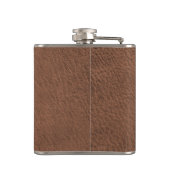 レザーフェイクブラウン卒業ギフト フラスク (裏面)