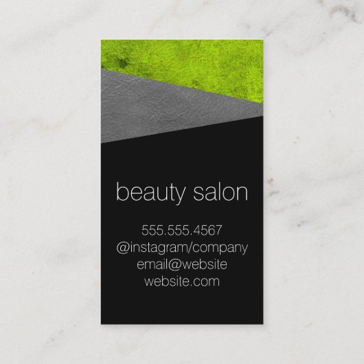 レザーフェイクプリント鮮やか（緑） 名刺