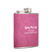 レザーフェイクホットピンクドーターグラードギフト フラスク (右)