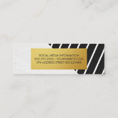 レザーフェイクホワイトストライプ金ゴールドメタリックラベル スキニー名刺 (裏面)