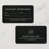 レザーフェイクミニマモダンリストカスタムロゴ 予約カード (正面/裏面)