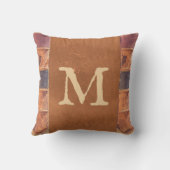 レザーフェイクヴィンテージアンティークブックモノグラム クッション (裏面)