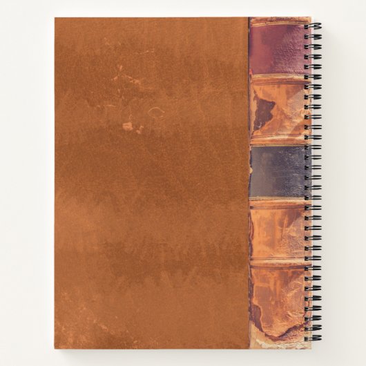 レザーフェイクヴィンテージアンティーク本 ノートブック (裏面)