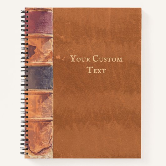 レザーフェイクヴィンテージアンティーク本 ノートブック (正面)