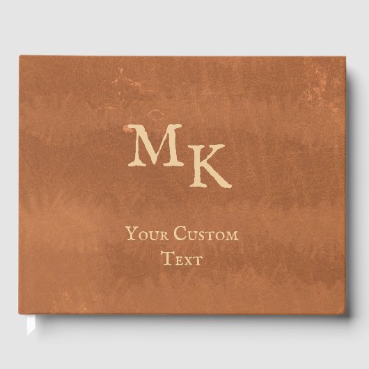 レザーフェイクヴィンテージアンティーク結婚ズゲストブック ゲストブック (正面)