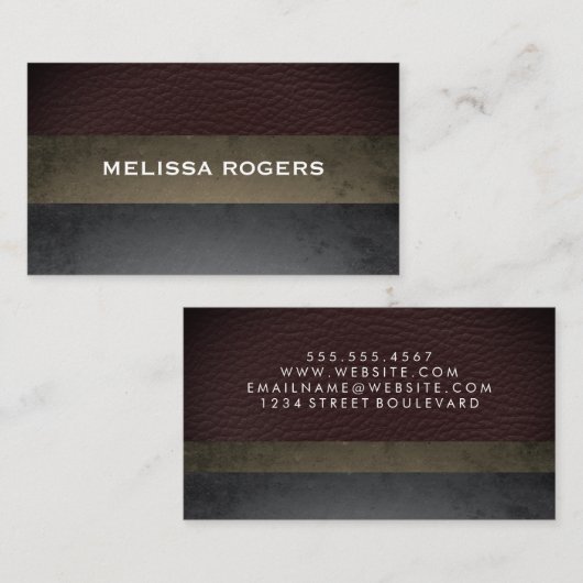 レザーフェイク石板カラーブロック 名刺 (正面/裏面)