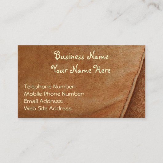 レザーフェイク素朴スタイル名刺 名刺 (正面)