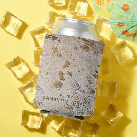 レザーフェイク金ゴールド牛革パーティー 缶クーラー (インサイチュ 夏)