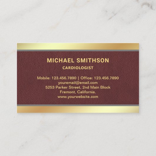 レザーフェイク金ゴールド聴診器プロフェッショナル 名刺 (裏面)