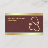 レザーフェイク金ゴールド聴診器プロフェッショナル 名刺 (正面)