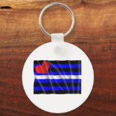レザーフラッグ波形 キーホルダー (正面)