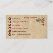 レザーフラワーオンクリームスエードリストレットビジネスC 名刺 (裏面)