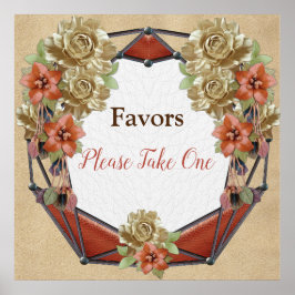 レザーフラワーオンクリームスエード結婚式の引き出物 ポスター