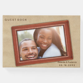 レザーフラワーオンクリームスエード ゲストブック