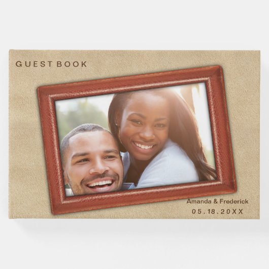 レザーフラワーオンクリームスエード ゲストブック (正面)