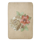 レザーフラワー&スエードのテクスチャアート バスマット (正面縦)