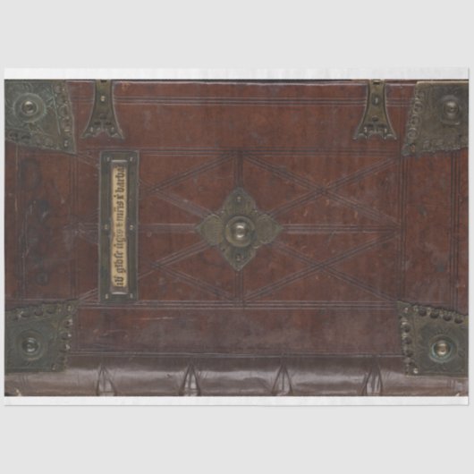 レザーブックカバーのデカップージ紙 薄葉紙 (正面)