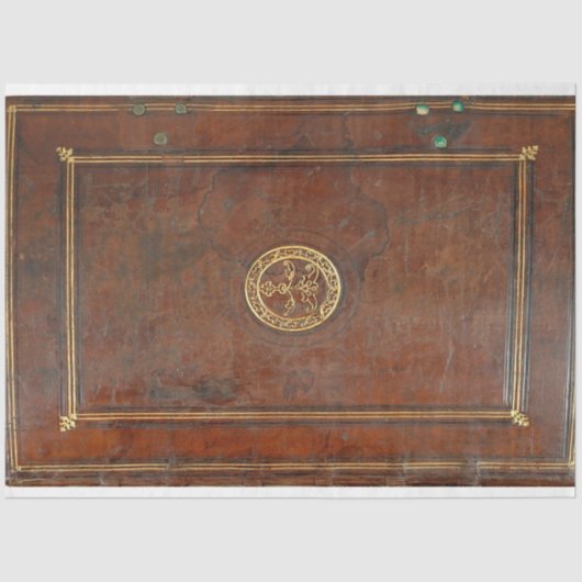 レザーブックカバーのデカップージ紙 薄葉紙 (正面)