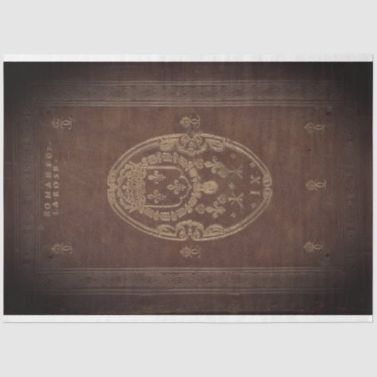 レザーブックカバーのデカップージ紙 薄葉紙 (正面)