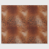 レザーブラウンヒョウの斑点 ラッピングペーパー (フラット)