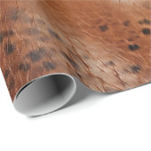 レザーブラウンヒョウの斑点 ラッピングペーパー (ロールコーナー)