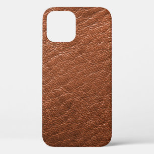 レザーブラウン構造の衣服 iPhone 12ケース