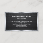 レザーブラックブルーカー合金ホイールリム整備士 名刺 (裏面)