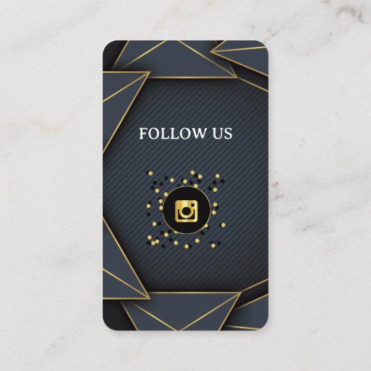 レザーブラック金ゴールドソーシャルメディアQRコード 名刺 (裏面)