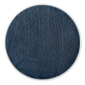 レザーブルータータンチェック布ワニ皮 セラミックノブ (正面)