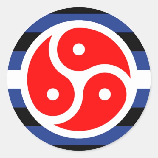 レザープラクティスプライドフラグ ラウンドシール (正面)