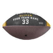 レザープリントイエロープレイヤー名番号チームフォト アメリカンフットボール (回転270)