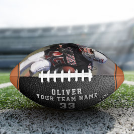 レザープリントオレンジプレーヤー名番号チームフォト アメリカンフットボール