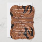 レザープリントカントリー結婚ウェスタンテンプレート 招待状 (裏面)