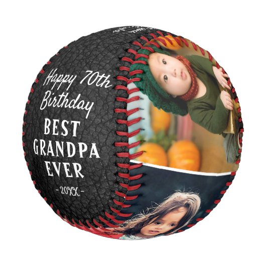 レザープリントハッピーバースデーグランドパ3枚の写真 野球ボール (アングル)
