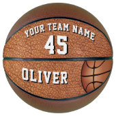 レザープリントプレイヤー名チーム番号 バスケットボール (正面)