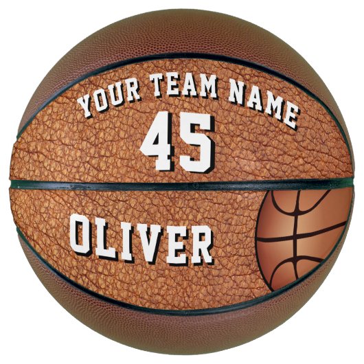 レザープリントプレイヤー名チーム番号 バスケットボール (正面)