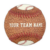 レザープリントプレイヤー名チーム番号 野球ボール (正面)