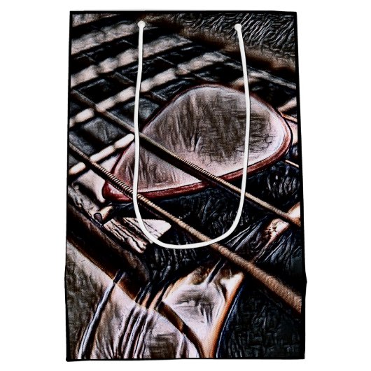 レザーミディアム抱き枕のギター弦 ミディアムペーパーバッグ (裏面)