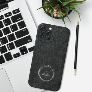 レザーミニマルルックシルバーリングや輪 iPhone 13 PRO MAXケース