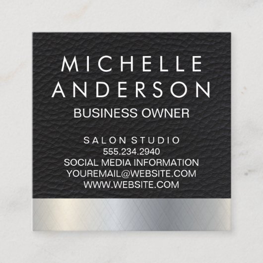 レザーメタリック背景 ロイヤリティカード (正面)