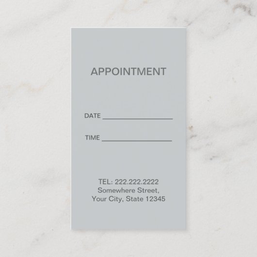 レザーモダンエレガントデンタルアポイントメント 予約カード (裏面)