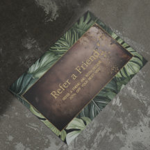 レザーモダングリーンスタイリッシュQR紹介カード