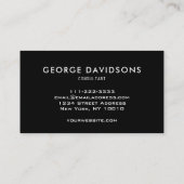 レザーモダンテクスチャーは黒いプロフェッショナル 名刺 (裏面)